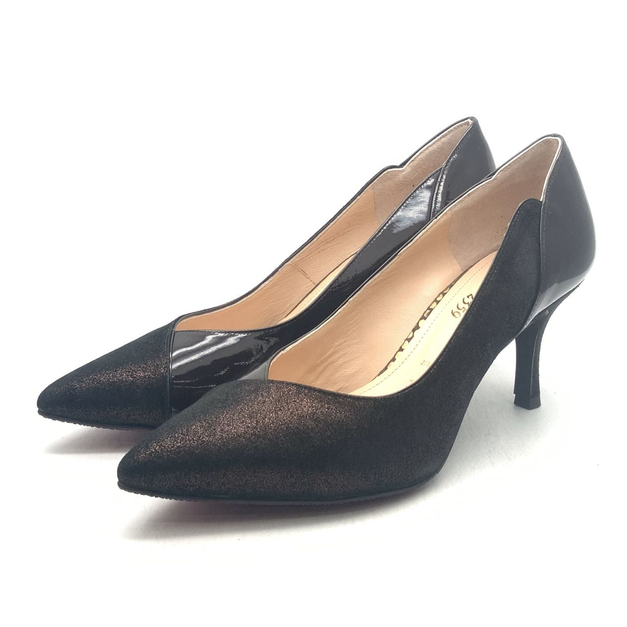 エレガントVカットプレーン7cm/ダークブラウン