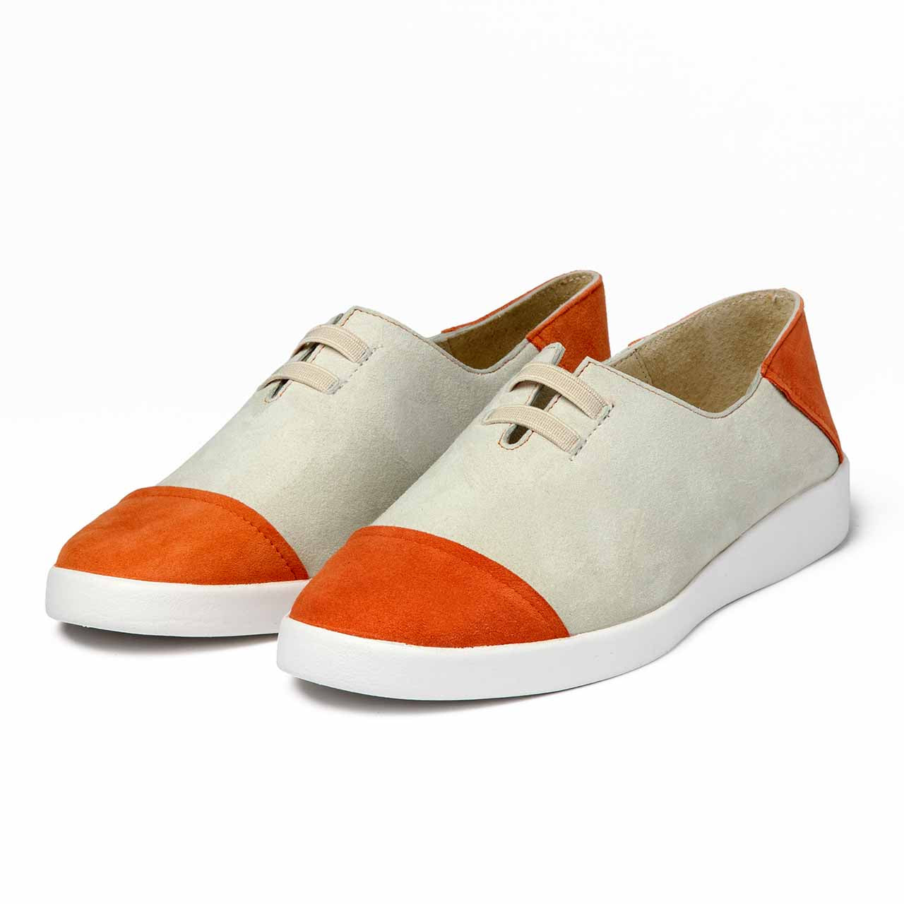 コンビカラー スニーカーライクスリッポン/オレンジ