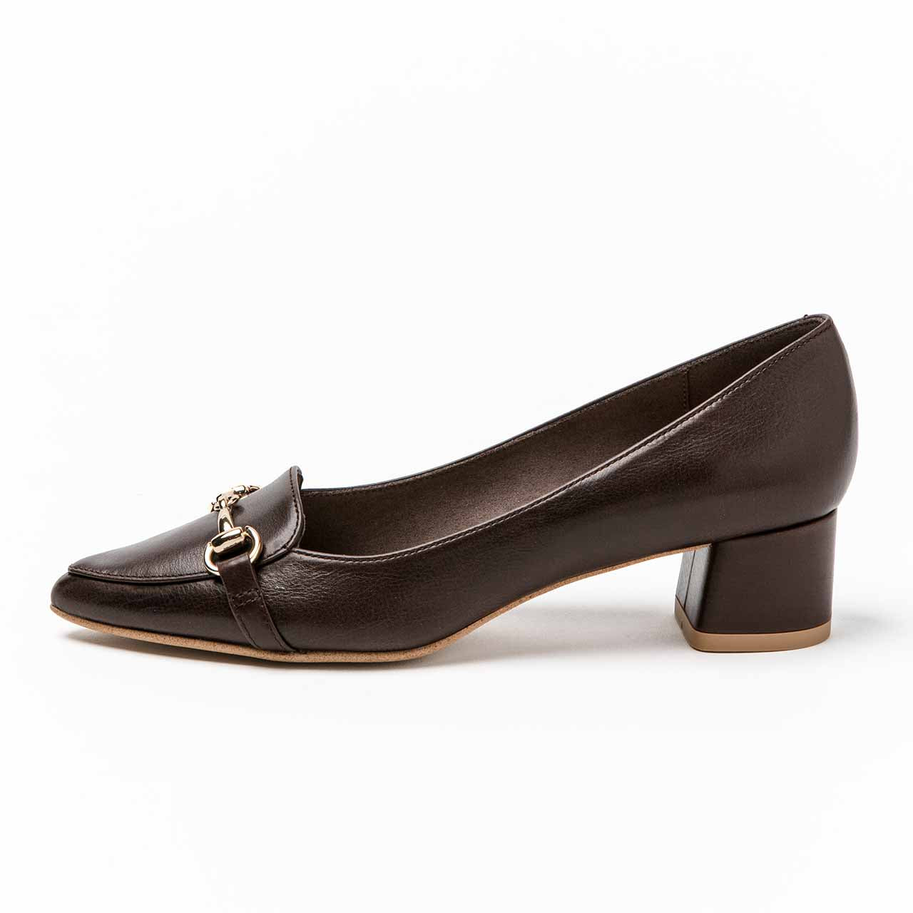 ビットパンプス/ブラウン