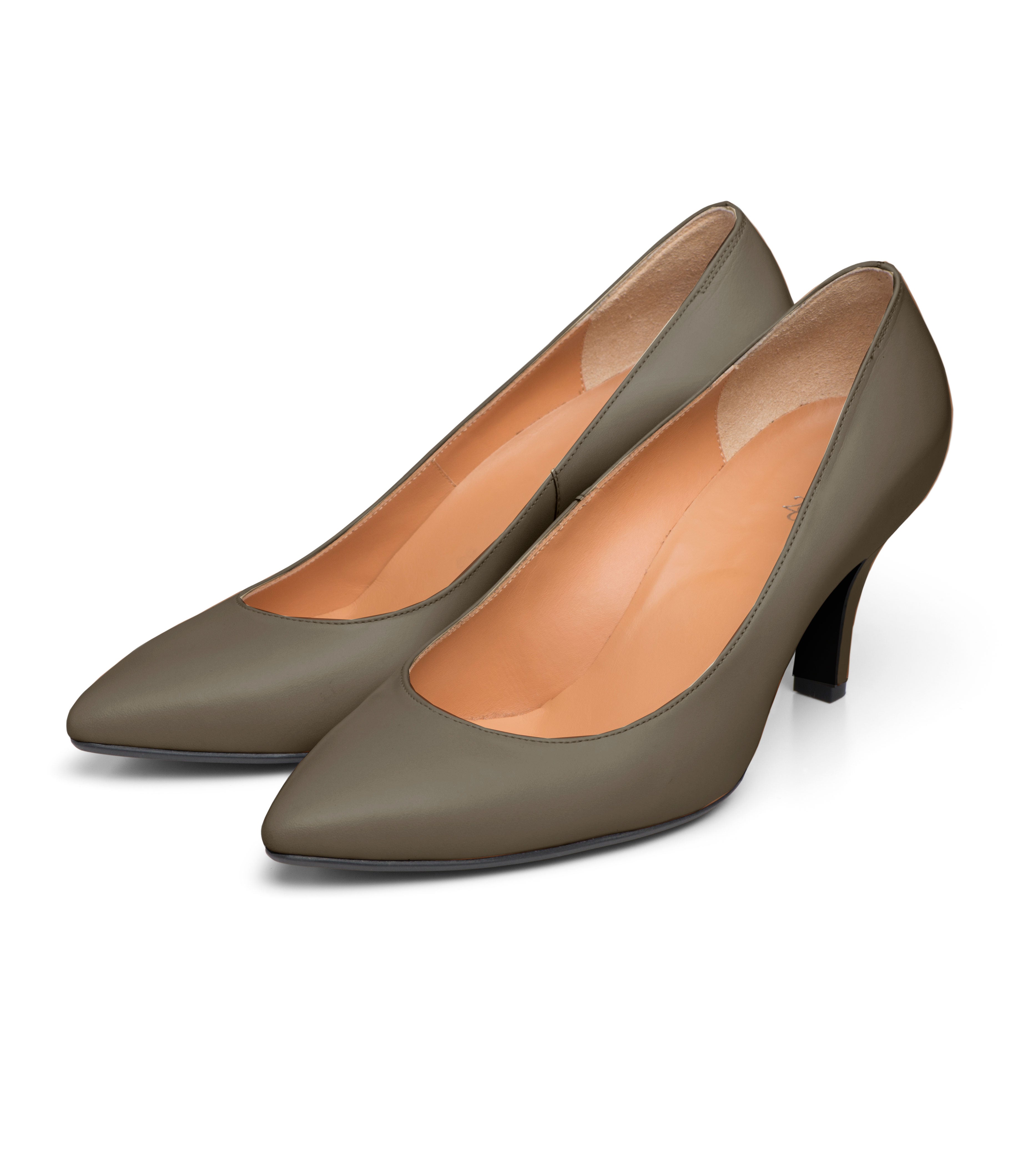 i/288 Plain Collection|7.5cm細ヒール × ポインテッド × シープ ブラウニッシュグレー - サイドビュー
