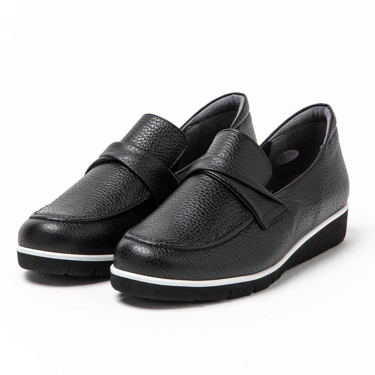 アクセントベルトローファー/ブラック