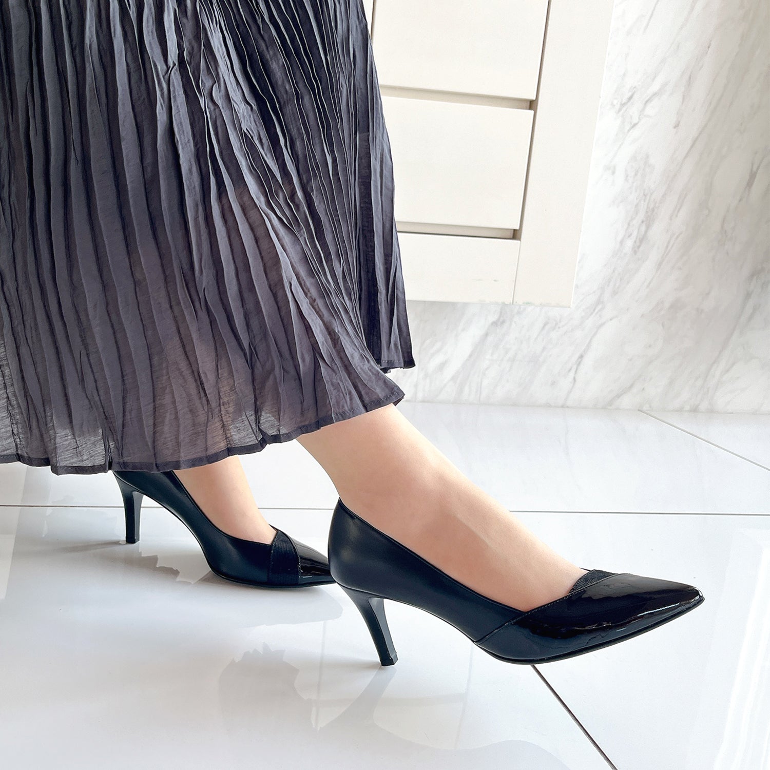 3カラーポインテッドパンプス