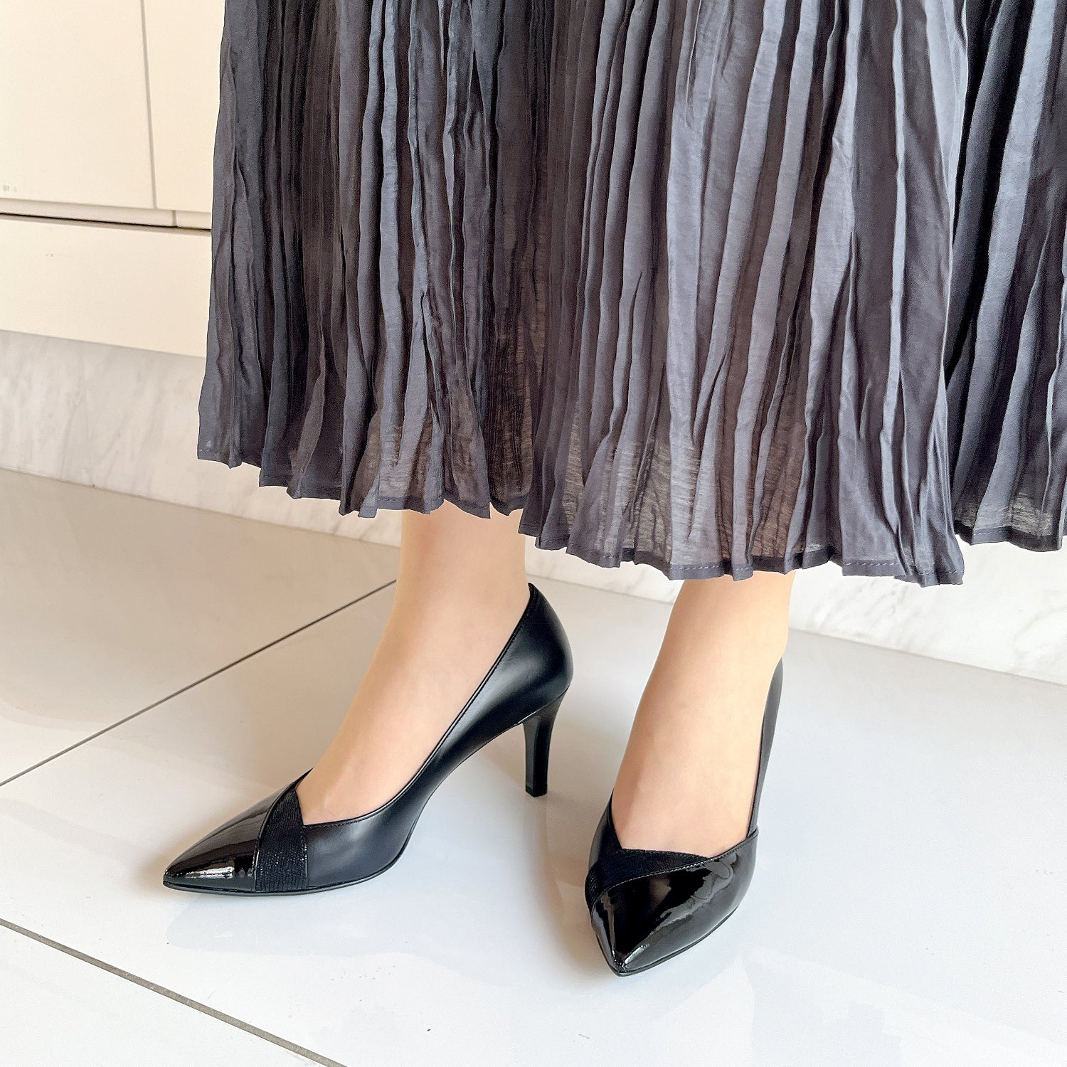 3カラーポインテッドパンプス