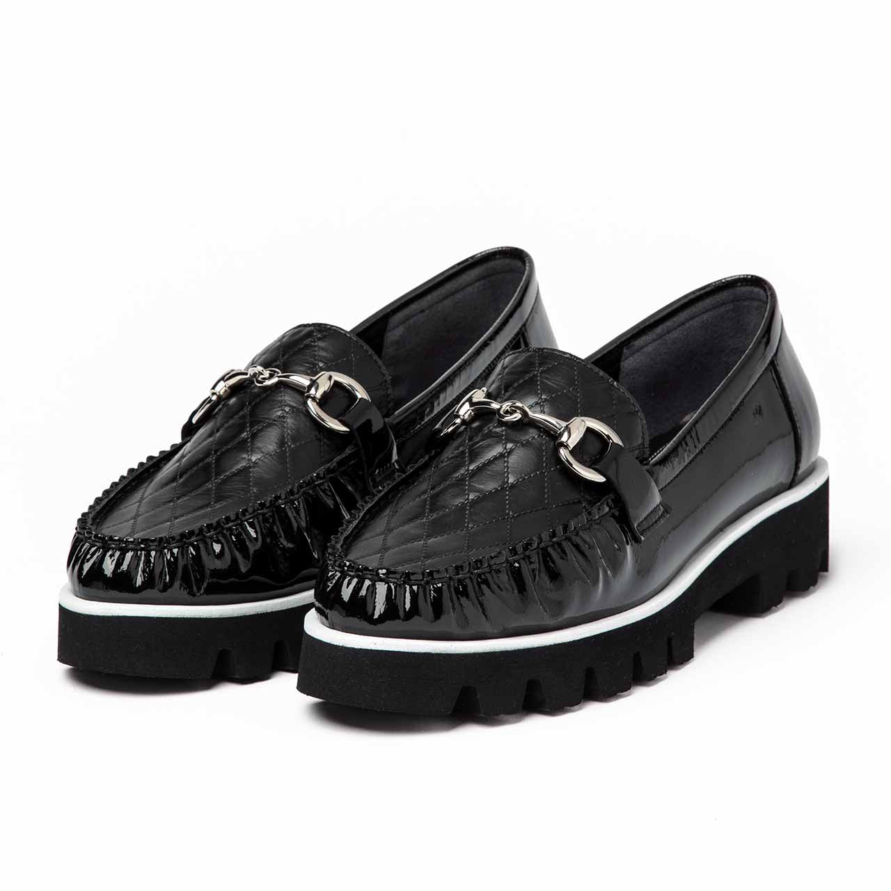 手縫いビットモカシン/ブラック