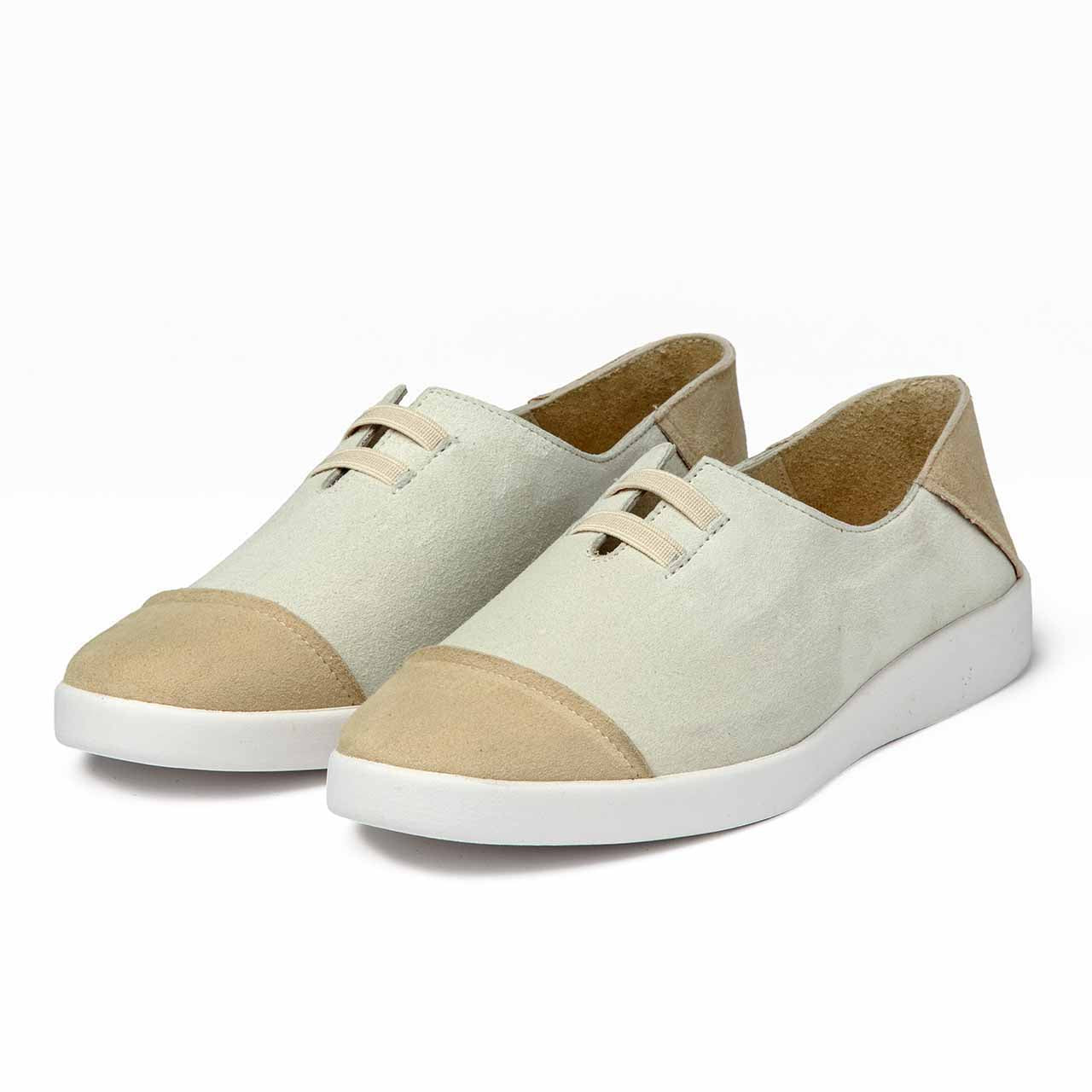 コンビカラー スニーカーライクスリッポン/ベージュ