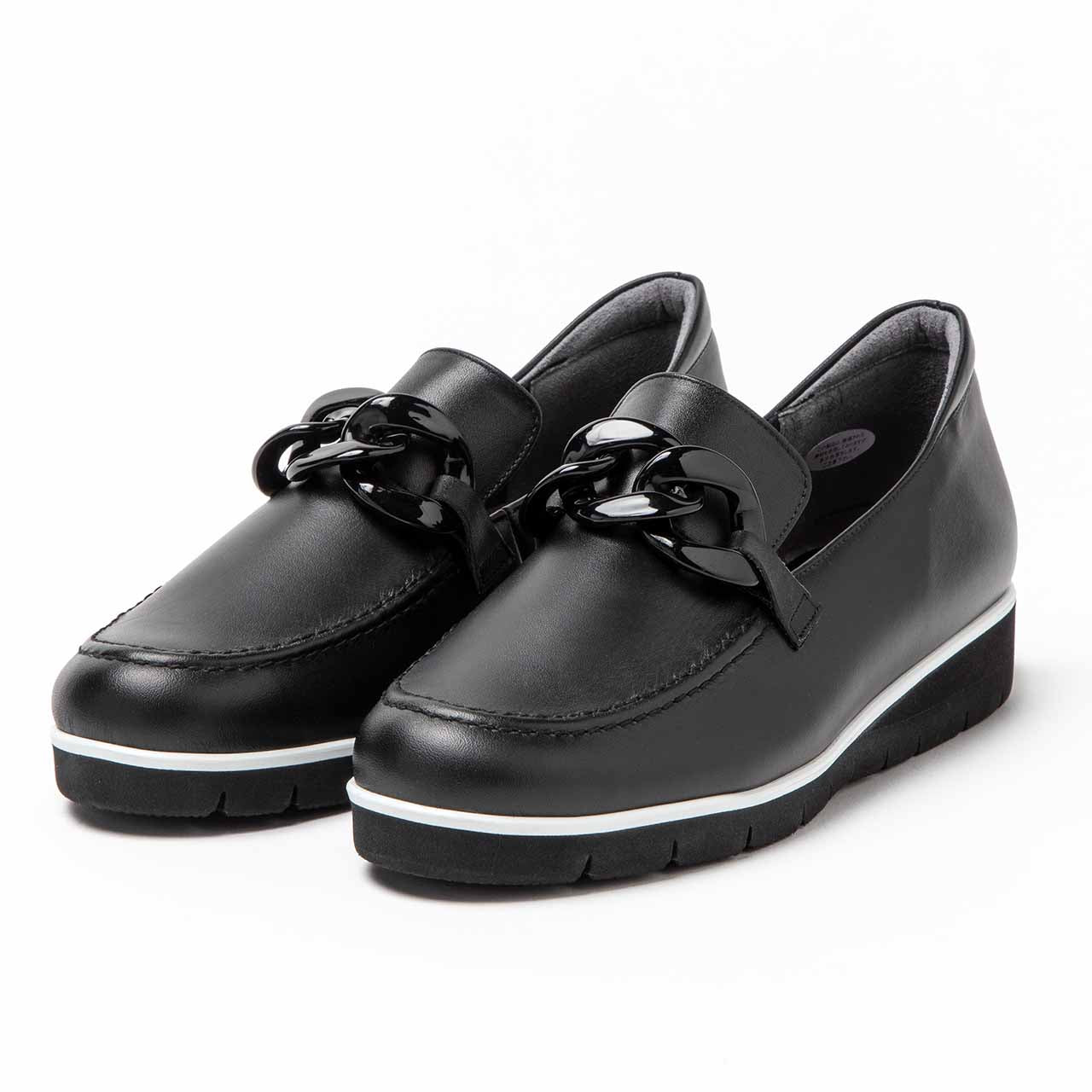 チェーンオーナメントローファー/ブラック