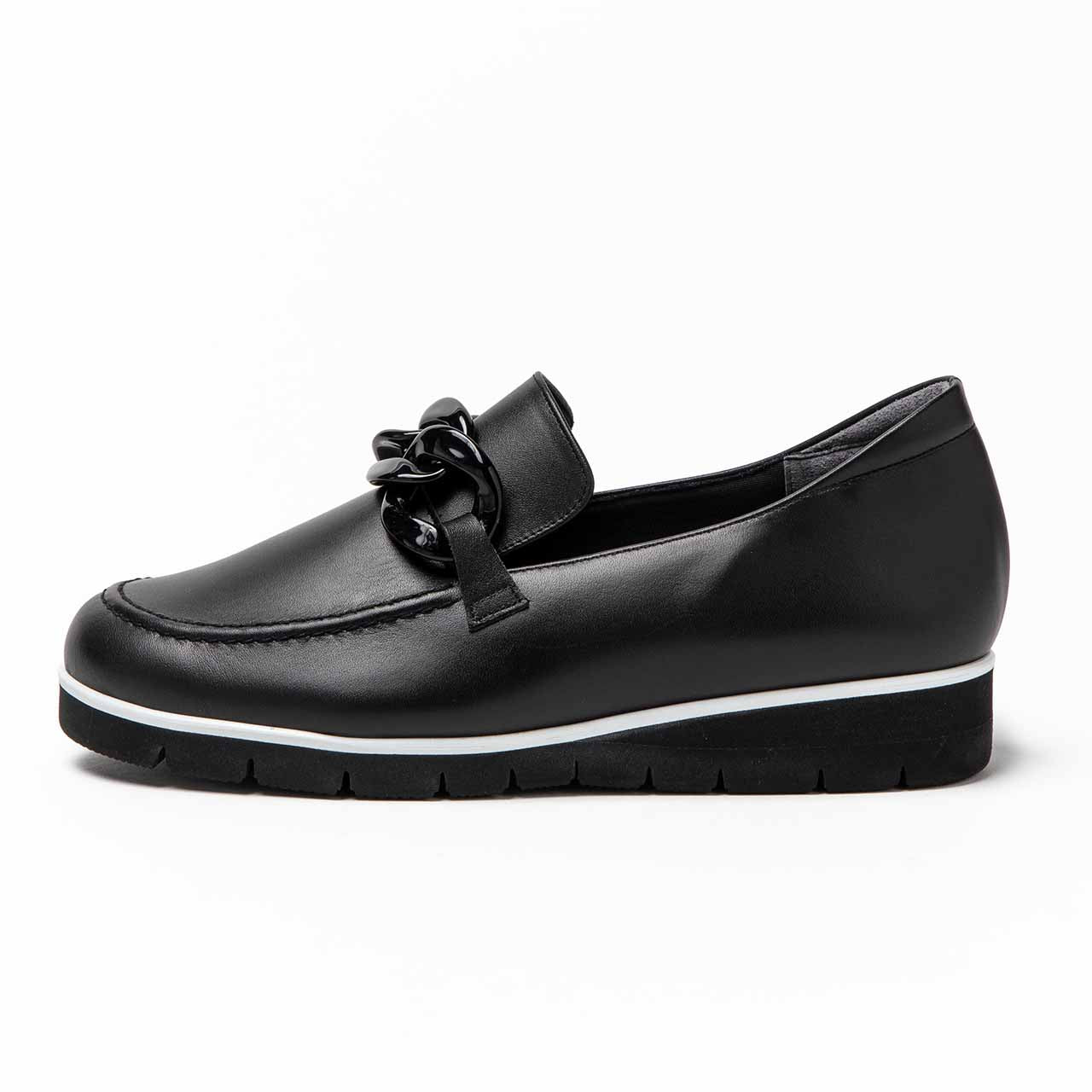 チェーンオーナメントローファー/ブラック