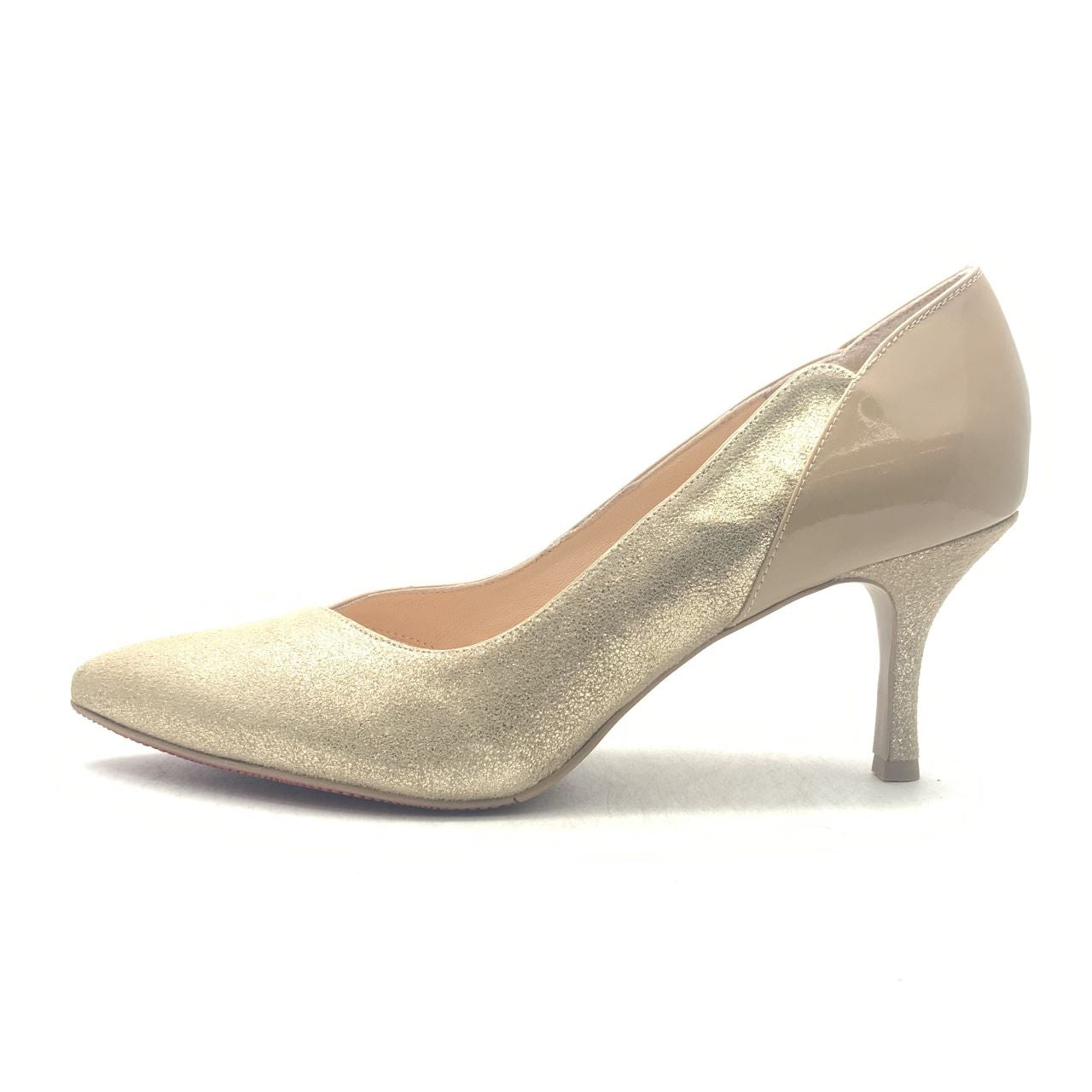 エレガントVカットプレーン7cm/ベージュ