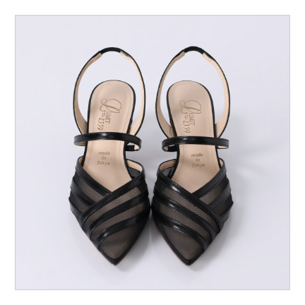 チュールコンビネーションスリングバックヒールパンプス - LIMIT TILL 2359 | formee.
