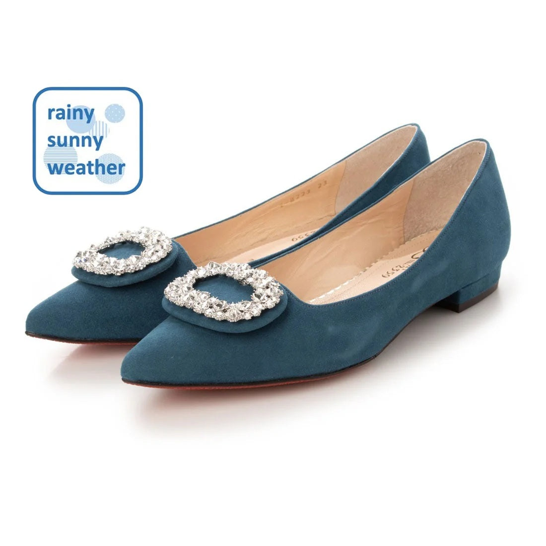 ビジューバックルフラットシューズ