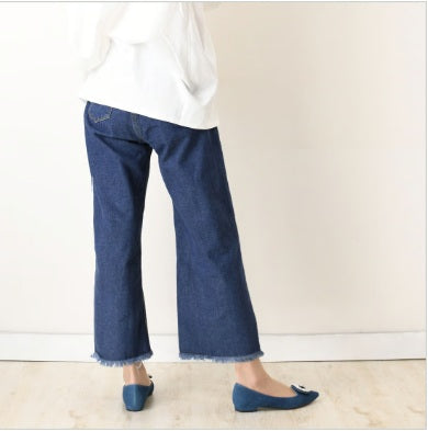 ビジューバックルフラットシューズ