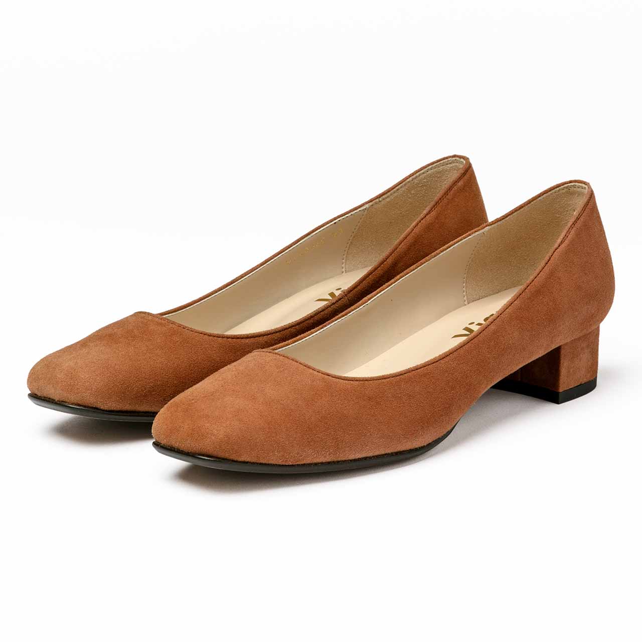 プレーンカッターパンプス/ライトブラウンクS