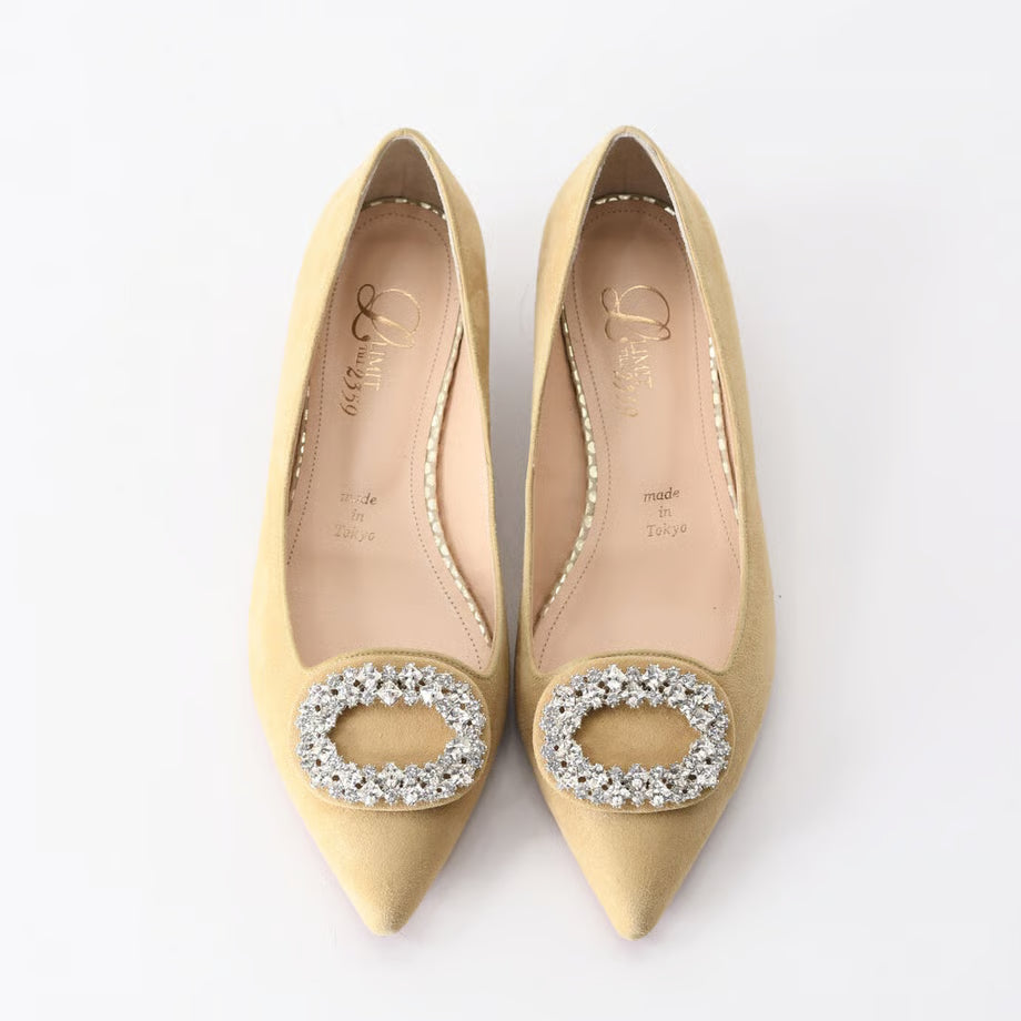 ビジューバックルフラットシューズ