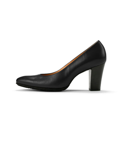 i/288 Basic Pumps｜7.5cm太ヒール × ソフトポインテッド × シープブラック - トップビュー