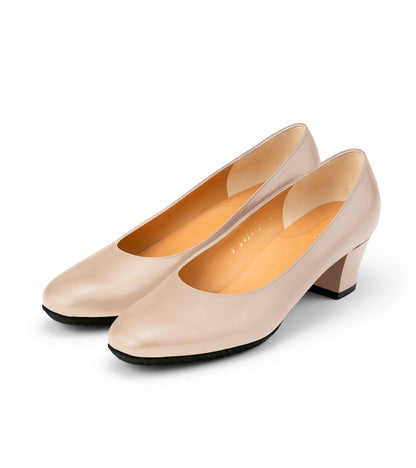i/288 Basic Pumps｜4.5cm太ヒール × ソフトスクエア × シープベージュ - サイドビュー