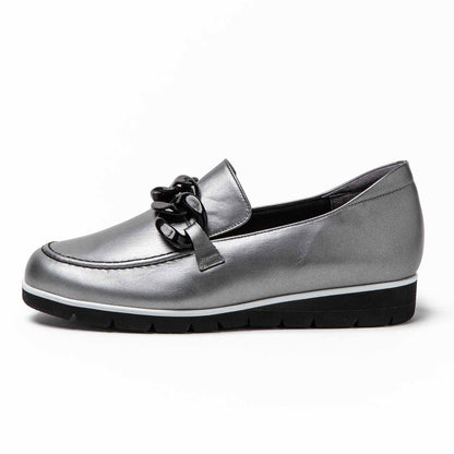 チェーンオーナメントローファー／シルバー