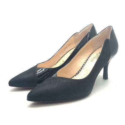 エレガントVカットプレーン7cm／ブラック