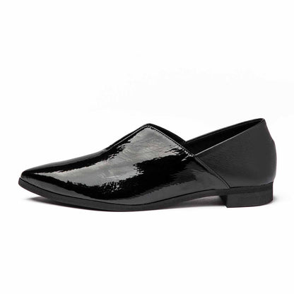 Vカットカッターパンプス／黒E