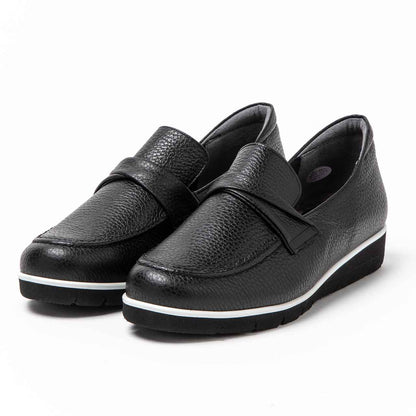 アクセントベルトローファー／ブラック