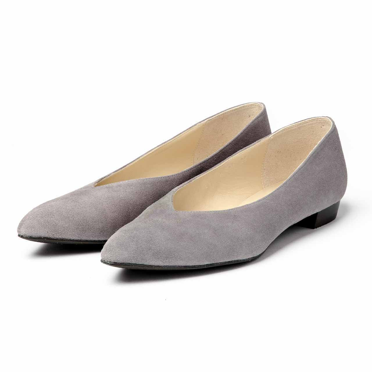 Vカットソフトプレーンパンプス1.5cm／ブルーベージュS