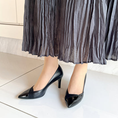 ３カラーポインテッドパンプス