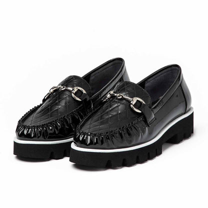 手縫いビットモカシン／ブラック