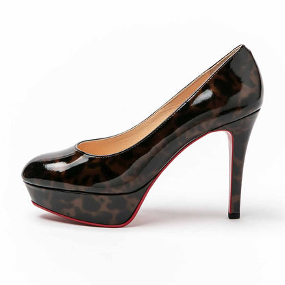 厚底ハイヒールパンプス／レオパードE