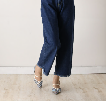 チュールコンビネーションスリングバックヒールパンプス - LIMIT TILL 2359 | formee.