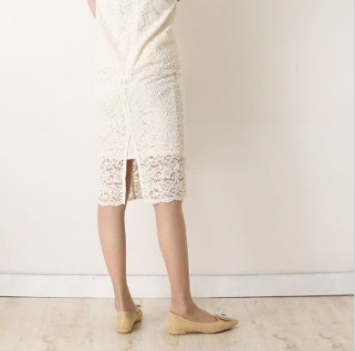 ビジューバックルフラットシューズ