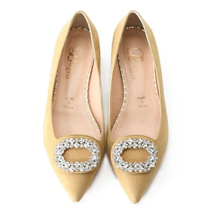 ビジューバックルフラットシューズ