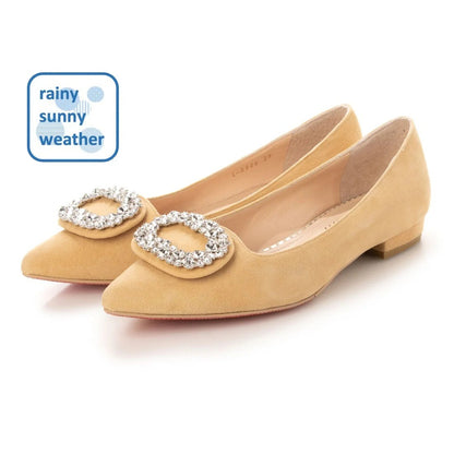 ビジューバックルフラットシューズ