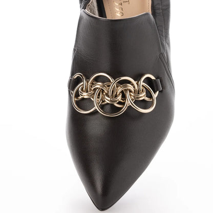 チェーンデザインシャーリングパンプス