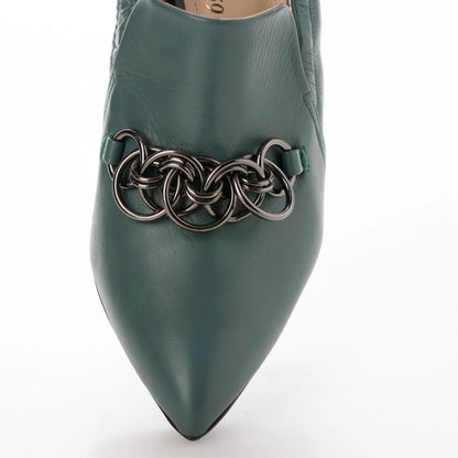 チェーンデザインシャーリングパンプス