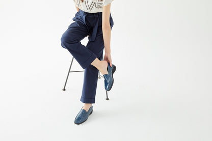 樂福鞋壓紋漆皮