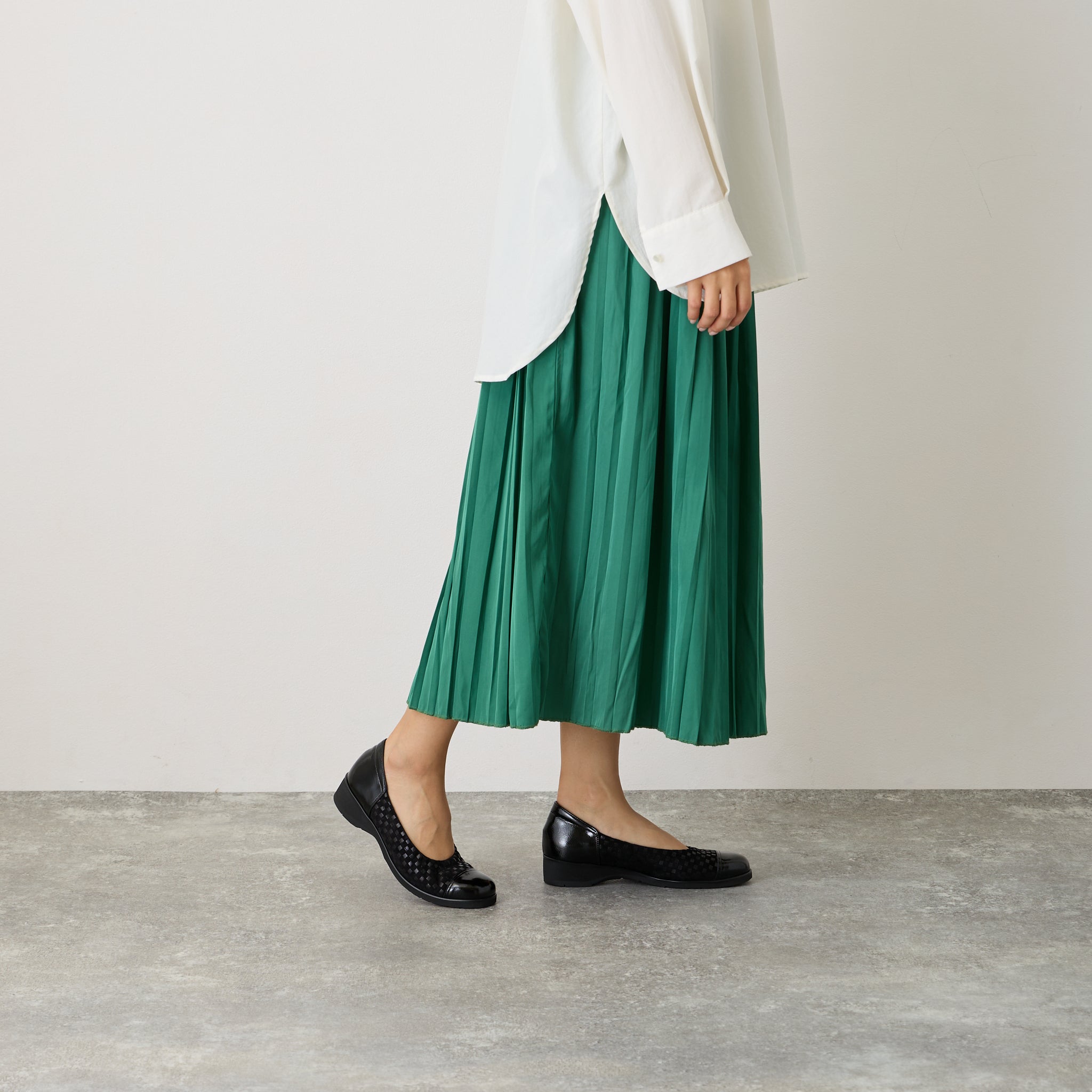 芭蕾鞋印花皮革