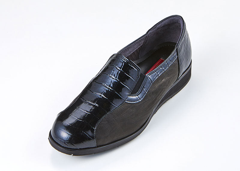 幅広シューズ コンビレザー