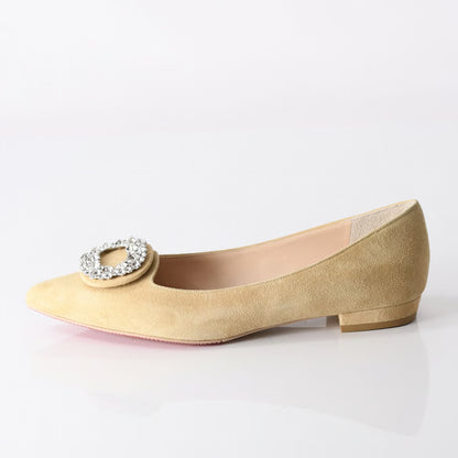 ビジューバックルフラットシューズ