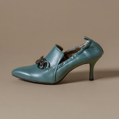 チェーンデザインシャーリングパンプス